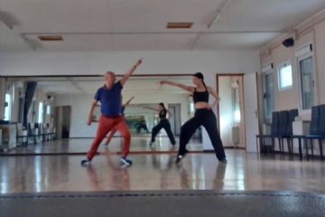 Giulio Bosso durante le prove di ballo
